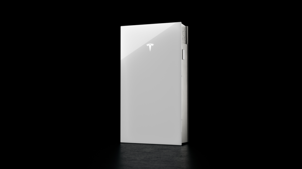 Tesla Powerwall  with a black background