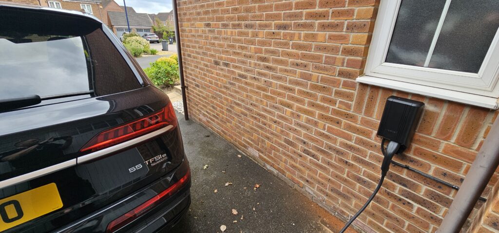 Audi Q7 and andersen quartz ev charger in black